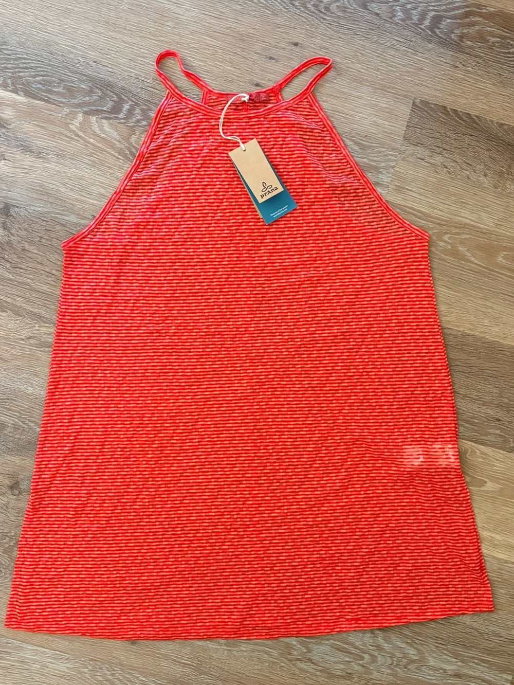 NWT prAna Page Dress, an orange sleeveless open-knit crochet cover-up Size XL